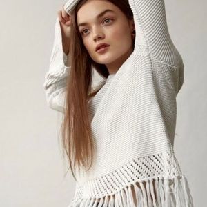 Line Knitwear Fringe Bell Sleeve Sweater